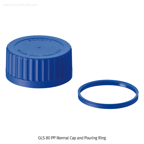 DURAN® GLS 80 Wide neck Screwcaps, 3-types, PSU.PTFE/Membrane/PP Standard, GLS 80, 광구병 캡 & 캡링