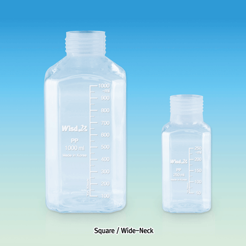 DIY Piercing Wisd PP Fine Graduated Bottle · Opentop Cap · Septa, for All DIN GL25 · 32 · 45 Threads, 100~1,000㎖Excellent for Multiple Injection & Chemical Resistance, 125/140℃ Stable, Autoclavable, 피어싱- PP 바틀 · 오픈탑 캡 · 셉타