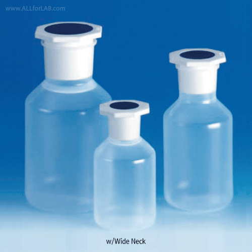 VITLAB® PP Stopper Bottle, Narrow- & Wide-Neck, 100~2,000㎖With Joint Stopper, Autoclavable, 125/140℃ withstand, [ Germany-made ] , PP 스토퍼식 바틀, 세구&광구