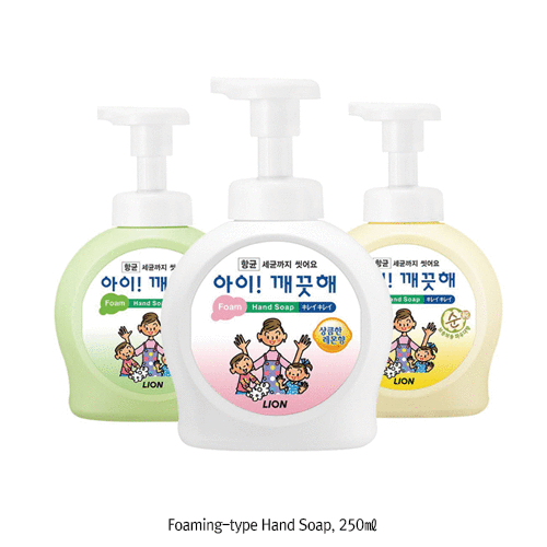 LION® Foaming-type Hand Soap, 250㎖With Antimicrobial Pump Head, Antibacterial Cleanser, 포밍형 손 비누