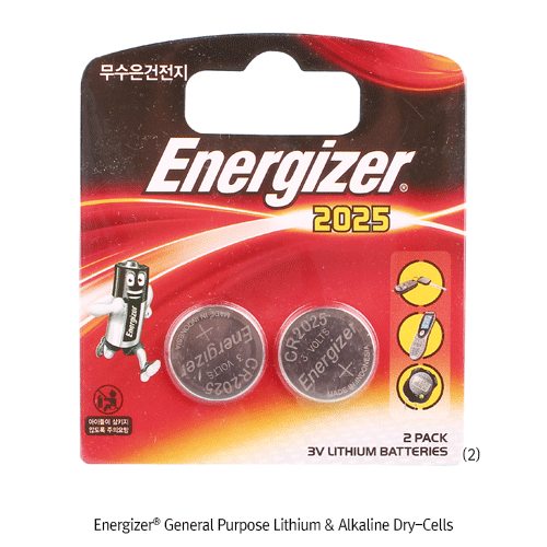 Energizer® General Purpose Lithium & Alkaline Dry-Cell, Coin-type, 1 .5 & 3VWith 1 00% Checked for Quality Assurance, 리튬/알칼라인 코인건전지