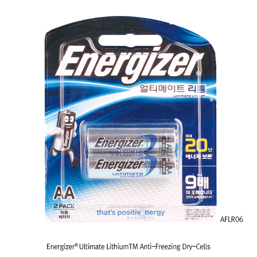 Energizer® Ultimate Lithium TM Anti-Freezing Dry-Cell, Performs in Temp. -40℃~+60℃, 1.5VIdeal for Low Temperature Environment, Hold Power for Up to 20 years in Storage, 극저온용 리튬건전지