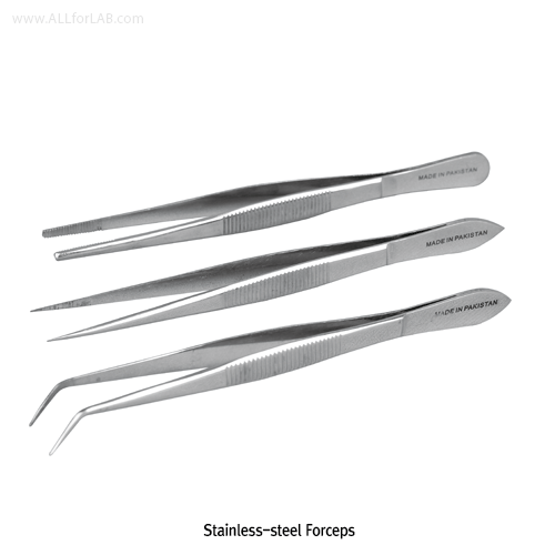 Stainless-steel Forceps, Straight- & Curved-type, with Blunt & Sharp Tip, L 1 05~300mmNon-magnetic 1 8/ 1 0 Stainless-steel, Melting-point 1 ,400℃ 스텐레스 포셉, 비자성