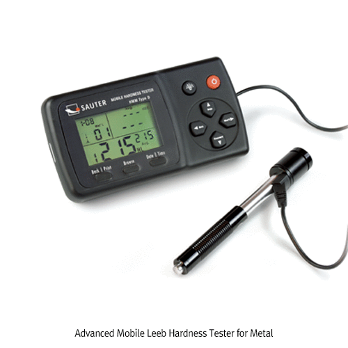 SAUTER® Advanced Mobile Leeb Hardness Tester for Metal, with Backlight, Standard Block for CalibrationHand Carrying Case, Measurement Value Rockwell(Type B & C) · Vickers(HV) · Shore(HSD) · Leeb(HL) · Brinell(HB) · Tensile Strength(MPA), 고급 리브 경도측정기