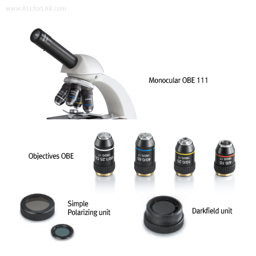 Kern® Compound Microscope, “OBE”, Monocular & Binocular, with 3W LED illumination, 40× ~ 1000×360° Rotatable Tube, Wide Field Eyepieces, Fully-fledged Stage for Education & Laboratory, 교육용 생물 현미경