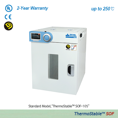 DAIHAN® SMART Forced-air Drying Oven “ThermoStable TM SOF” , 3-Side Heating Zone, 50·105·155·305 LitWith Smart-Lab TM Controller, 4″Full Touch Screen TFT LCD, Fuzzy-PID Control, WiRe TM Service, Certi. & Traceability, up to 250℃, ±0.3℃스마트 강제 순환식 정밀 건조기/오븐