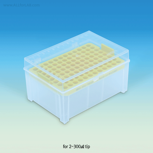 PP Empty Micro Tip Rack/Box, with 96-Wells & Transparent Lid, for 0.2㎕~1,000㎕ TipsMade of High-quality Polypropylene(PP), Stackable, Autoclavable at 121℃, PP 팁용 공박스
