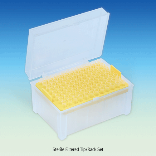 ABDOS® LAST DROPTM Sterile Low Retention Filter Tip, Hinged Rack Set of 96pcs, for Minimal Sample Loss, 0.2~1,000㎕Ideal for Biological Lab, DNase·RNase·Pyrogen-Free , Stackable, Leak-proof, 고정밀 멸균 필터 팁, 시료손실 최소화