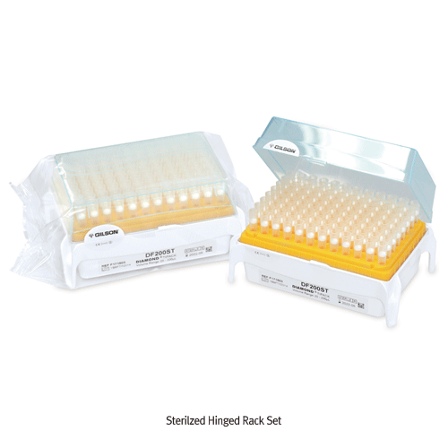 Gilson® Diamond Sterile Filter Tip, Hinged Rack Set, Perfect for Gilson & Witeg-pipettorWith Graduated Volume Marker, 0.1~1,200㎕, [ France-made ] , 길슨 멸균 필터 팁