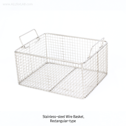 SciLab® Tetragonal Stainless-steel Wire Basket, with Folding Handle, 2.7~27LitFor Cleaning·Storage·Transfer, 스텐선 바스켓