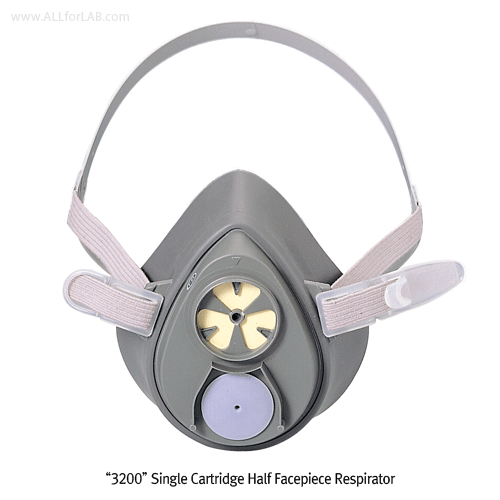 3M® “3200” Single Cartridge Half Facepiece Respirator, Can be Used Only with 3000 Series Filters & CartridgesFor Reliable & Convenient Respiratory Protection, Soft TEP Material, Reusable, 단구형 방독 호흡보호구