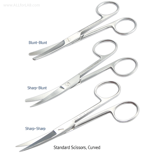 Hammacher® Standard Scissors, Medical-grade, Precision, L115~185mmWith 3-type Tips, Chrome Nickel Steel(CrNi 18/8), Rustless, [ Germany-made ] , 연구용 가위