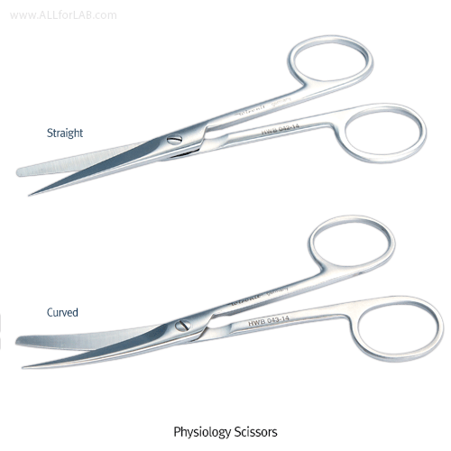 Hammacher® Physiology Scissors, WIRONITTM (CrNi 18/12) Alloy, Medical-grade, L130~160mmWith Sharp-Blunt Tip, Rustless, Highest Elasticity and Toughness, [ Germany-made ] , 생리학/해부학용 가위