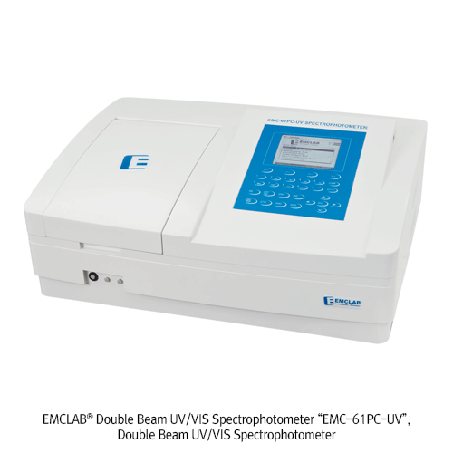 EMCLAB® Double Beam UV/VIS Spectrophotometer “EMC-61PC-UV”, with ANALYST PC Software With 2×Single Cell Holder, 190~1100nm, [Germany-made], 더블빔 자외선/가시광 분광광도계