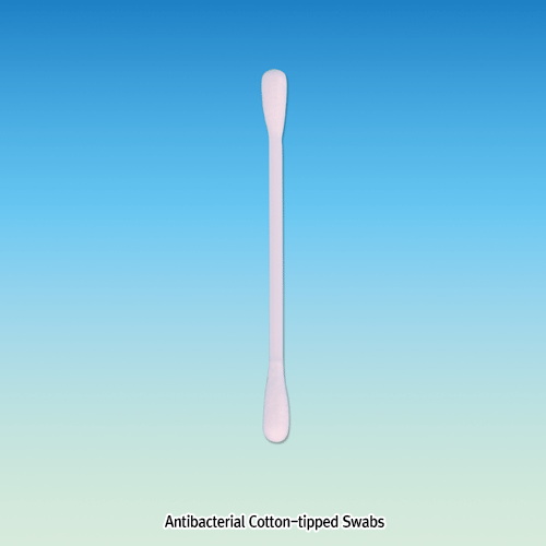 Antibacterial Cotton-tipped Swab, Double - EndedWith Flexible PP-Handle, Autoclavable, Multiuse, 항균 면봉