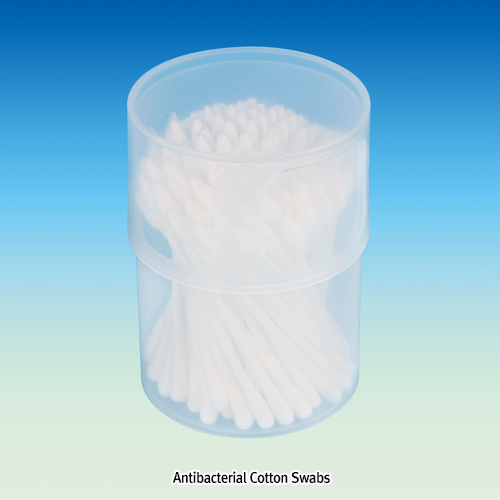 Antibacterial Cotton-tipped Swab, Double - EndedWith Flexible PP-Handle, Autoclavable, Multiuse, 항균 면봉