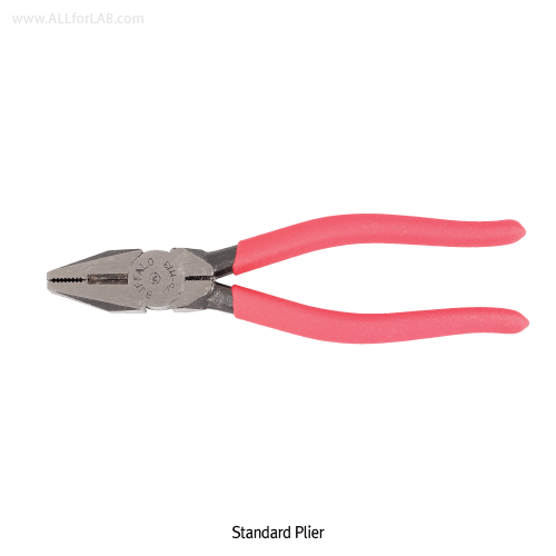 Standard Plier, with PVC Coated Handle, Turn and BendIdeal for wire & Cable Cutting, Cutting Capacity Φ2.15/2.75/3.40mm, 표준형 플라이어