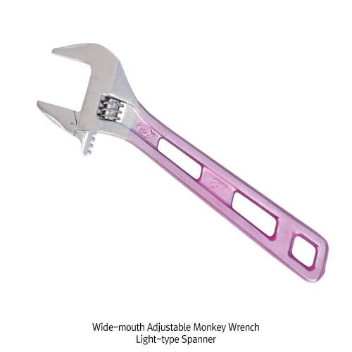 Wide-mouth Adjustable Monkey Wrench, Up-to 26·30·46mmWith PE Coated Color Steel Grip, Pocket-type, Simple Design, 몽키렌치
