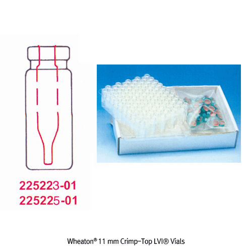 Wheaton® 11 mm Crimptop Vial, Φ12×32mmWith 0.3㎖ Volume Insert, Complete-Case
