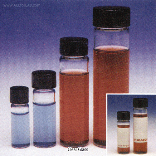 Wheaton® 2~40㎖ Premium Sample Vials, with Caps Attached in Lab-File®With Partitioned Trays, ASTM·USP·ISO, 고급형 바이알