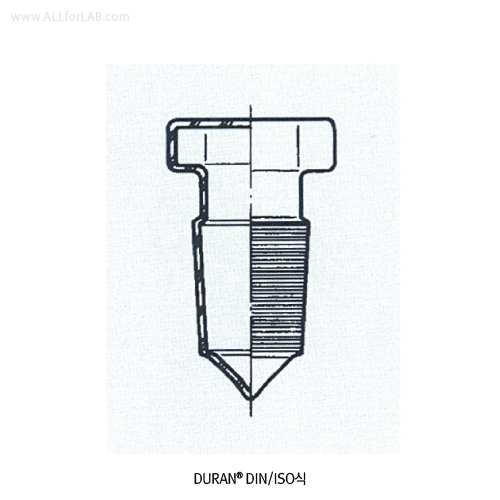 DURAN® Joint Glass Stoppers, Hexagonal Head, with Drip Tip, DIN/ISOJoint 글라스팁 스토파, Pointed-type, α3.3-glass