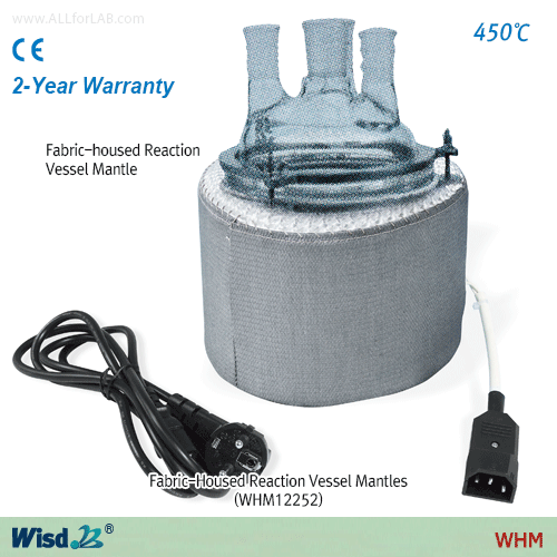 DAIHAN-brand® Fabric-Housed Reaction Vessel Heating Mantles, “WHM”, 0.5 ~ 7Lit, 450℃For Reaction Vessel, Cylindrical-type, with Nickel Chrome Heating Element, Option-Controller, with Certi. & Traceability반응조용 직물 케이스 히팅맨틀, 조절기 별도, 자석교반기 사용 가능