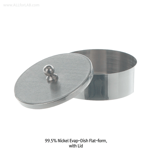 Bochem® 99.5% Nickel Evaporating Dish, Bowl & Flat type, Round-bottom, 30~200㎖ Corrosion-Free under Inert Gas, 1,455℃, High-quality & Shiny, 니켈 증발접시