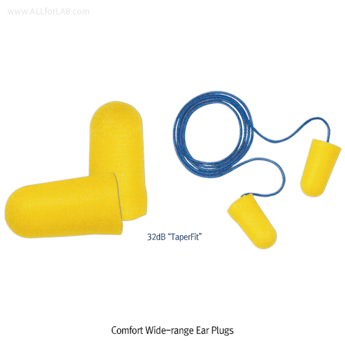 3M® Comfort Wide-range Ear Plugs, 29~33dB/NRR Made of PU and PVC Foam, ANSI-compliance, 다양하고 편안한 귀마개
