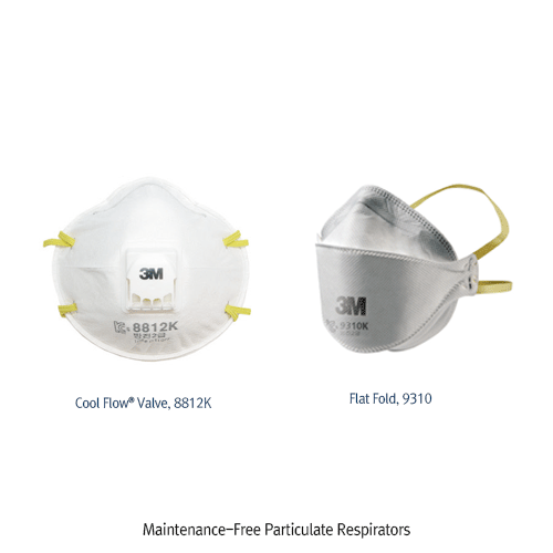 3M® Maintenance-Free Particulate Respirators, Light Weight, Comfortable & Convenient with Cool Flow® Exhalation Valve, Soft Inner Materials, 방진 마스크 특급 / 1급 / 2급