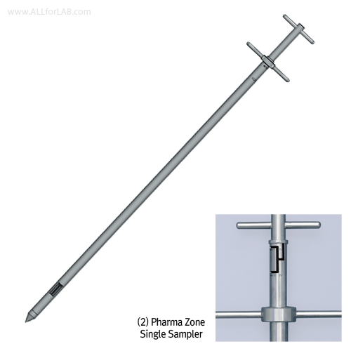 Burkle® Stainless-steel Pharma Zone Samplers & Inserts, Multi or Single, Φ25mm, Capacity 1 / 2 / 4㎖, L 60 / 100cm Ideal for Taking Bulk Powder / Liquids / Semi-Solid Separation, Purity Validations, Sampler and Insert Sold Separately, 정량 샘플러