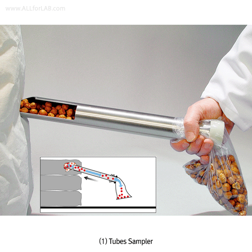 Burkle® Stainless-steel Tube Sampler, Φ40mm, L 400mm Ideal for Pourable Bulk Goods Sampling Up-to Φ1cm, Corresponds to ISTA Standard, 튜브형 샘플러