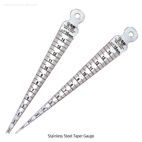 SB® Stainless-steel Taper Gauge, 1~15mm, ±0.05 Made of Stainless STS420J Heat Treated Iron, 테퍼 게이지