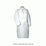 Yuhan® 3 Layers Non-woven Lab Coat, Anti-staticGood for Protect Microorganism·Reagent·Organic Solvents, 정전기 방지 일회용 실험실 가운, 부직포