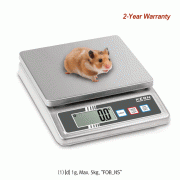 Kern® [d] 1/2g, max.5 & 8/15kg Compact Small Pet Scale, Plate Size 150×120mm & 252×200mmStainless-steel with High Degree of Protection against Dust and Water Splashes, Bench-type, 소형 애완동물용 저울, 방수IP65·67