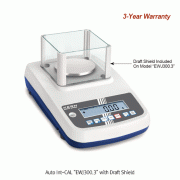 Kern® [d] 1 & 10mg, max.300 & 3,000g High-quality Precision Lab-Balance, with Draft Shield/Counting-functionWith Auto Internal Adjustment, Plate Size Φ80 & 120mm, 220×315×h105mm, “Int-CAL 자동 보정형” 정밀 바란스, 계수계 겸용