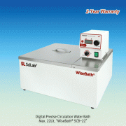 SciLab® Internal Digital Precise Circulation Water Bath “WiseCircu® SCB”, 6·11·22 lit, with Certi. & TraceabilityWith Stainless-steel Flat Lid, Powerful Circulation Pump, up to 100℃, ±0.1℃, 5 Lit/min, 정밀 항온 순환 수조
