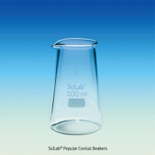 SciLab® Popular Conical Beakers, with Spout, 100 & 500㎖Made of Borosilicate Glass 5.4, Useful for Heating & General-purpose, 코니컬 비커