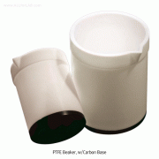 Cowie® PTFE Beaker, with PTFE-Carbon Base, -200℃+280℃ Stable, 100~400㎖Ideal for Storage of Light-sensitive Substances, <UK-made>, PTFE/Carbon 비커, 최상의 전열/내열 Teflon 비커