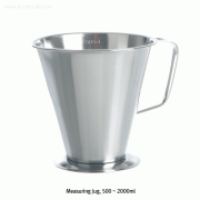 Bochem® Hi-grade Stainless-steel Measuring Jug, Conical-type, 500~2,000㎖With Graduation & Handle, Division-100㎖, 계량컵