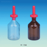 30~125㎖ Dropping Bottle, with PP Stopper & Rubber BulbMade of Soda-Lime Glass, Complete Set with PP Stopper·Bulb·Glass Pipet, 드로핑 바틀