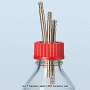 DURAN® GL45 Stainless-steel 2 or 3-Port Connector PBT Screwcap, for All GL45 Bottles, with 2 or 3 PortsSuitable for Flexible Tubing with id. Φ8.0mm, GL45 2 or 3-port 커넥터 캡