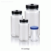 Triforest® 180~1,000㎖ PC Centrifuge Bottle, Wide-mouth, Optically ClearMultiuse Bottle, Shrink-Wrap Tray-Packed, -100℃+140℃, PC원심관(병) / 大광구병