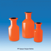 VITLAB® PP Opaque Stopper Bottle, Wide-mouth, Autoclavable, 500~2,000㎖For Light-sensitive Substances, 125/140℃ Stable, <Germany-made>, PP 갈색 광구병, 스토퍼