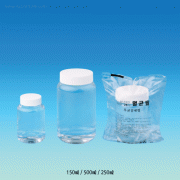Sterile PET Wide-neck Sample Bottle, 150~500㎖With PP Heavy-duty Double Lip Screwcap & PE Liner, 멸균 PET 검채병 광구