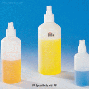 Burkle® PP Spray Bottle with PP / SS Pump Vaporizer & Cap, 20~250㎖With Transparent, Push Button, and Dust Cover, -10℃+125/140℃, PP 투명펌프 분무기
