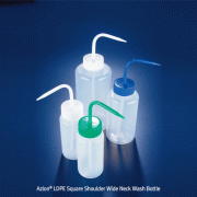 Azlon® LDPE Square Shoulder Wide Neck Wash Bottle, 250~1000㎖For Easy Spill-Free Filing, -50℃+80/90℃, LDPE 광구 세척병