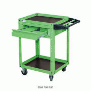 Steel Tool Cart, with 2Drawers·Shelf·Rubber Sheet·Mobile Casters & BrakeFunctional Storage Solution for the Laboratory·Medical·Industry, 이동형 다용도 스틸 공구함