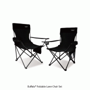 Buffalo® Foldable Lawn Chair Set, Pair, Steel Frame, Easy and Quick Installation520×500×h900mm, Durability, Polyester Fabric, Easy to Carry, 접이식 캠핑 체어 세트(2Ea)