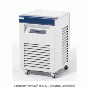 V.D.Heijden® MINORE® 16℃~22℃ Circulatory Cooling Unit, Compact Tank, Fill-5Lit, Cooling Capa 300W at 20℃Max Pumping Capa 28Lit/min at 0.3bar, Ideal for Cool the Circulating Water & Antifreeze Mixture, <Germany-made>, 다용도 중용량 써큘레이터/칠러