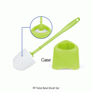 PP Toilet Bowl Brush Set, with Easy Grip PP Handle, Bristle L90×Φ85mm, Overall 400mmIdeal for Cleaning Toilet, PP 변기용 브러쉬 세트
